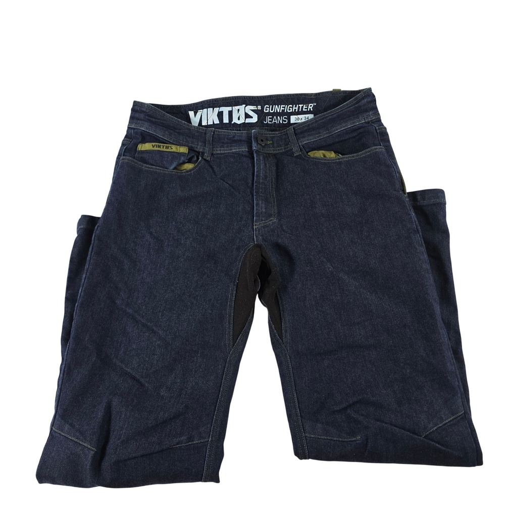Viktos Gunfighter Jeans Mens 38x34 Dark Wash Indigo Tactical Cordura Denim